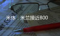 米体
：米兰接近800
