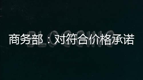 商务税则可停止适用价格承诺