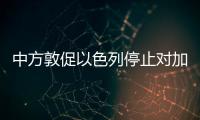中方敦促以色列停止对加沙军事行动	，呼吁落实“两国方案”