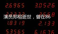 演员郑榕逝世，曾在86版电视剧《西游记》中扮演太上老君