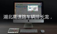 湖北高速路车辆排长龙	�，工作人员沿途送食物