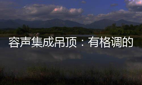集成不仅解决美观度