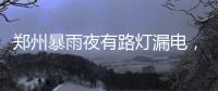 郑州暴雨夜有路灯漏电
，有市民涉水时倒地
