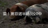 菜！席菲诺半场3投0中一分未得 出现3犯规&正负值