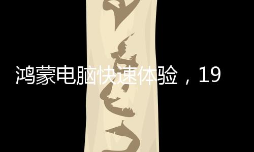 硬件层面首次搭载鸿蒙标识
