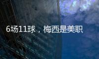 6场11球
，梅西是美职联历史上6场比赛里进球并列最多的球员